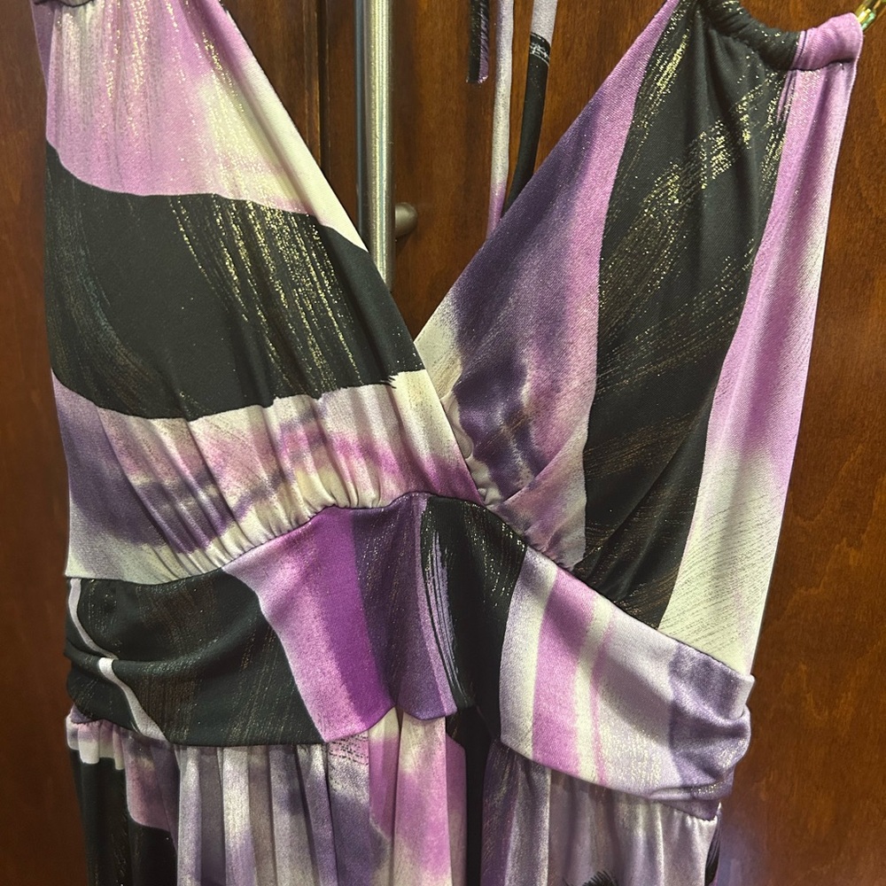 Purple and Black Halter Dress - NEW WITHOUT TAGS - Picture 2 of 4
